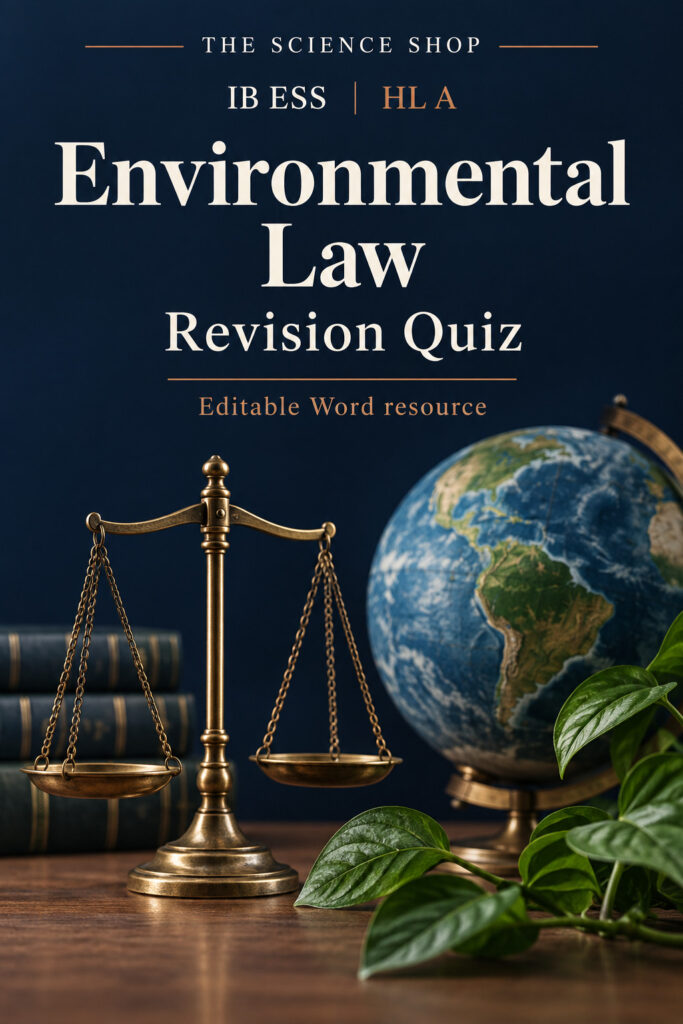 IB ESS HL A Environmental Law Revision Quiz with Answers cover