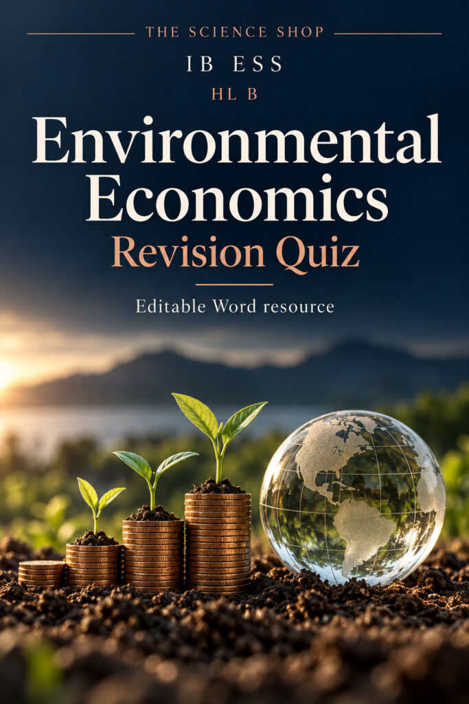IB ESS HL B Environmental Economics Revision Quiz with Answers cover
