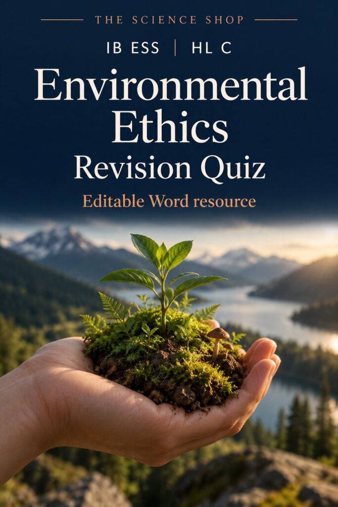 IB ESS HL C Environmental Ethics Revision Quiz with Answers cover