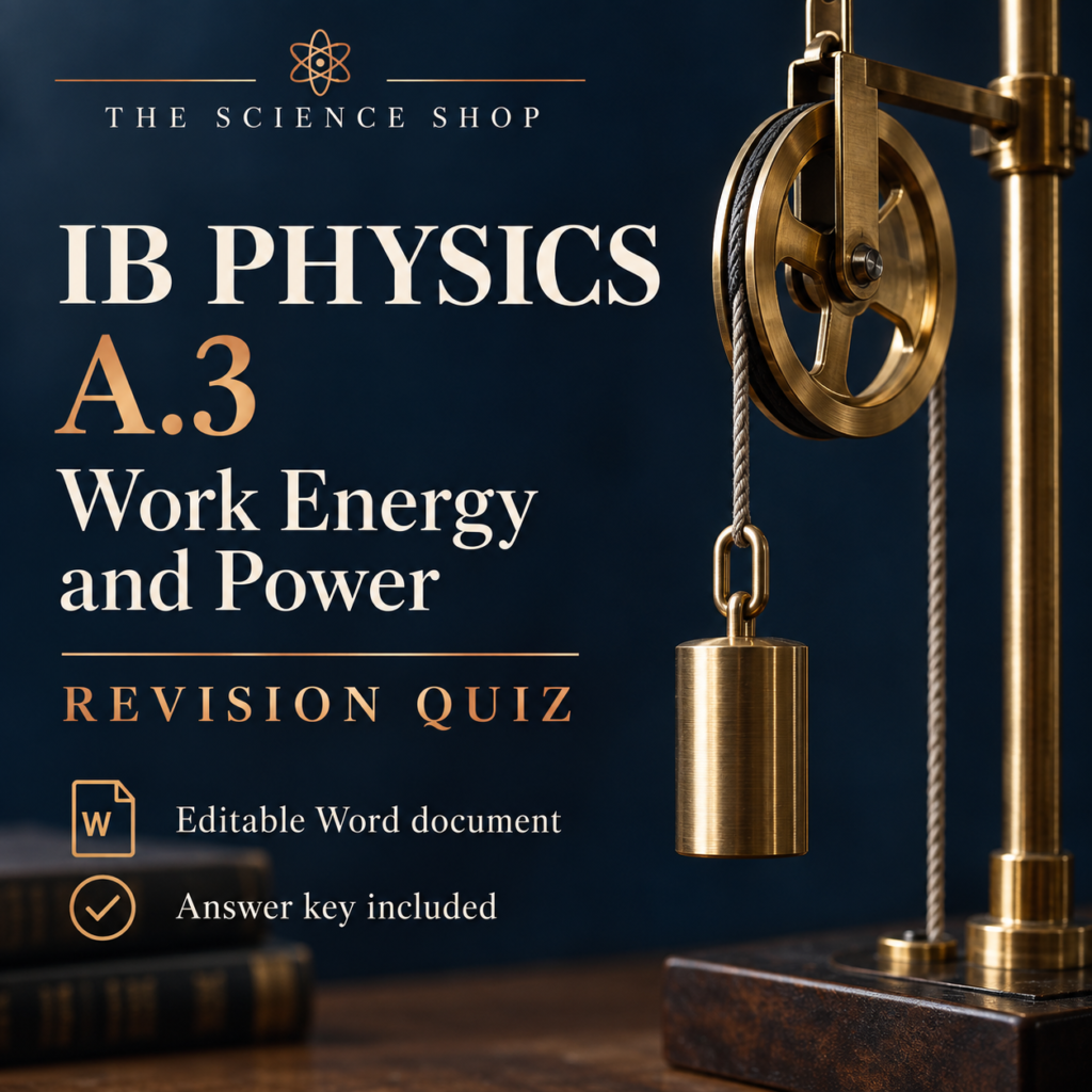 IB Physics A.3: Work Energy and Power Revision Quiz cover