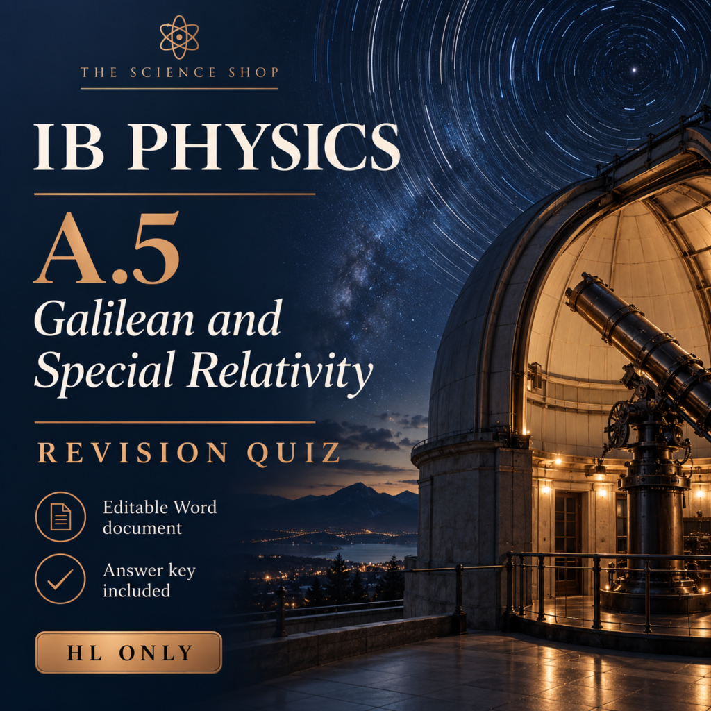 IB Physics A.5: Galilean and Special Relativity Revision Quiz cover