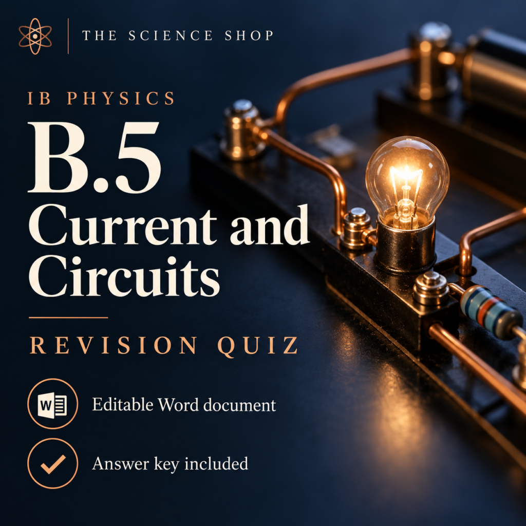 IB Physics B.5: Current and Circuits Revision Quiz cover