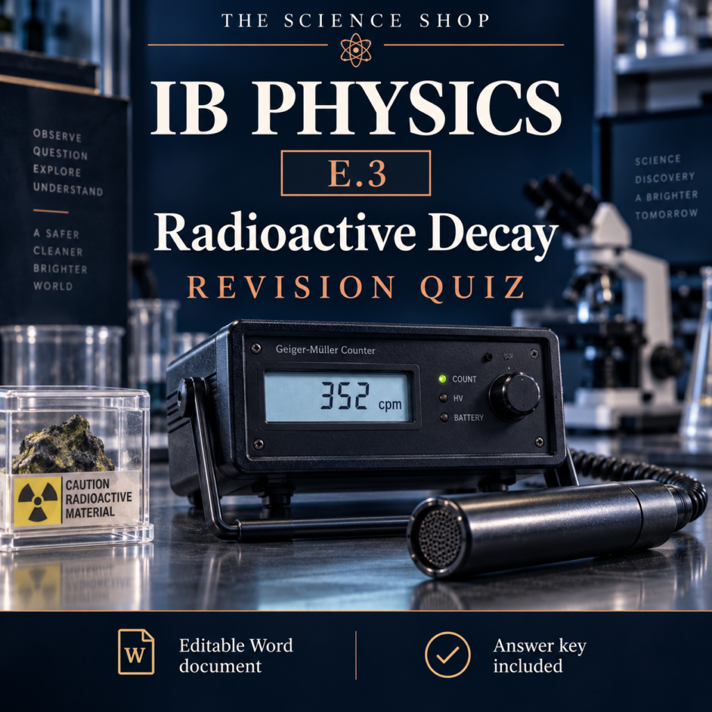 IB Physics E.3: Radioactive Decay Revision Quiz cover