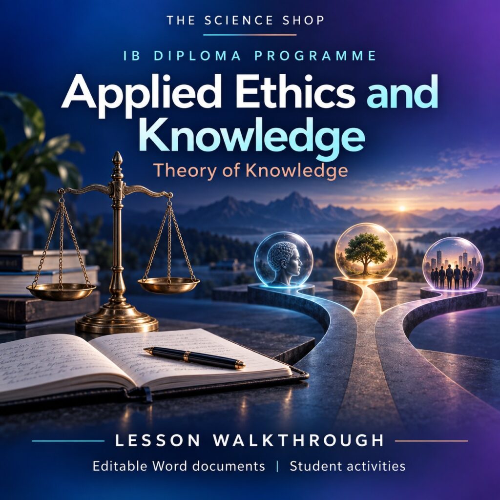 Applied Ethics and Knowledge TOK lesson cover with original conceptual artwork.