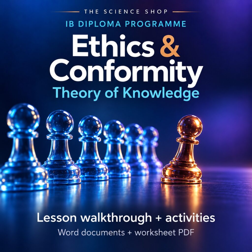 Ethics and Conformity TOK lesson cover with original conceptual artwork.