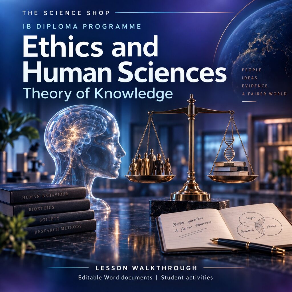 Ethics and Human Sciences TOK lesson cover with original conceptual artwork.