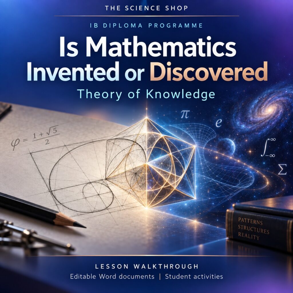 Is Mathematics Invented or Discovered TOK lesson cover with original conceptual artwork.
