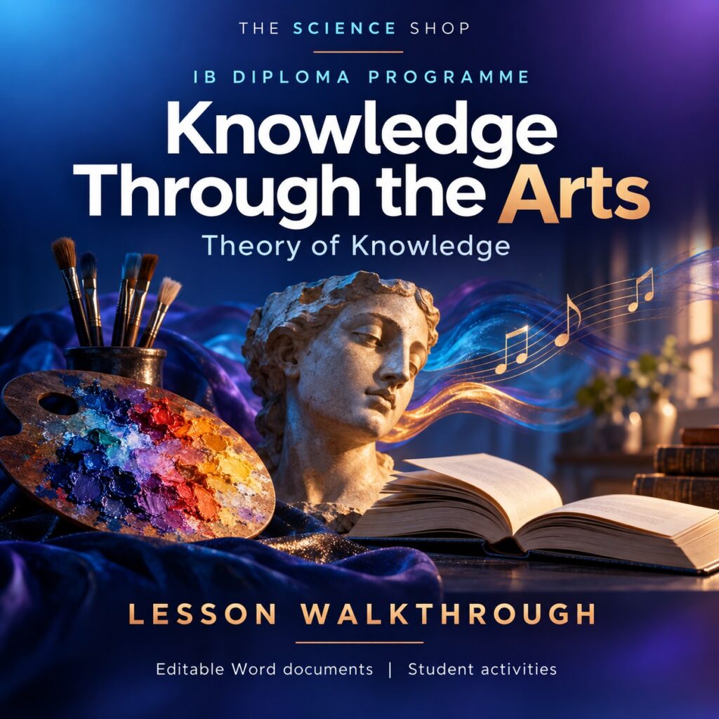 Knowledge Through the Arts TOK lesson cover with original conceptual artwork.