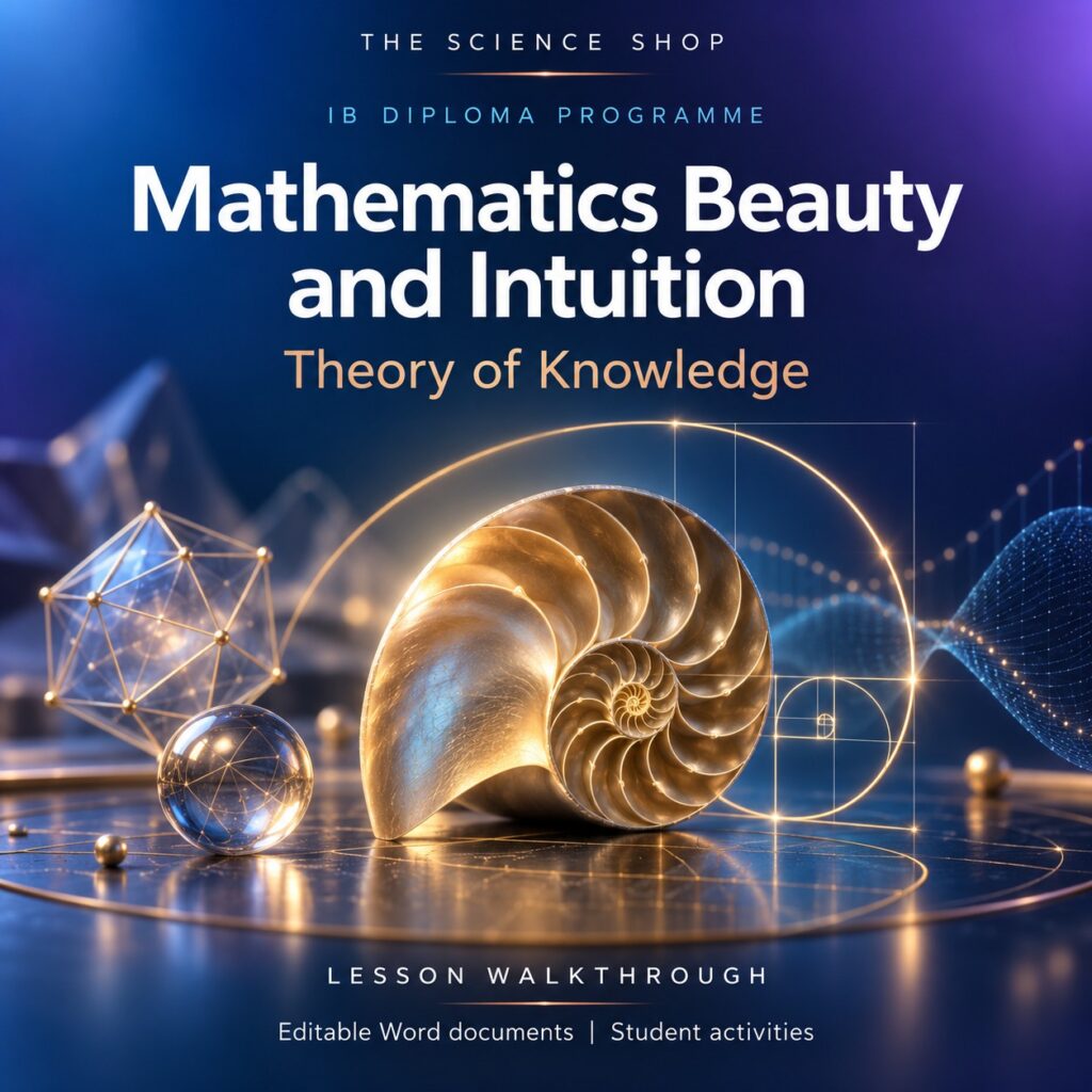 Mathematics Beauty and Intuition TOK lesson cover with original conceptual artwork.