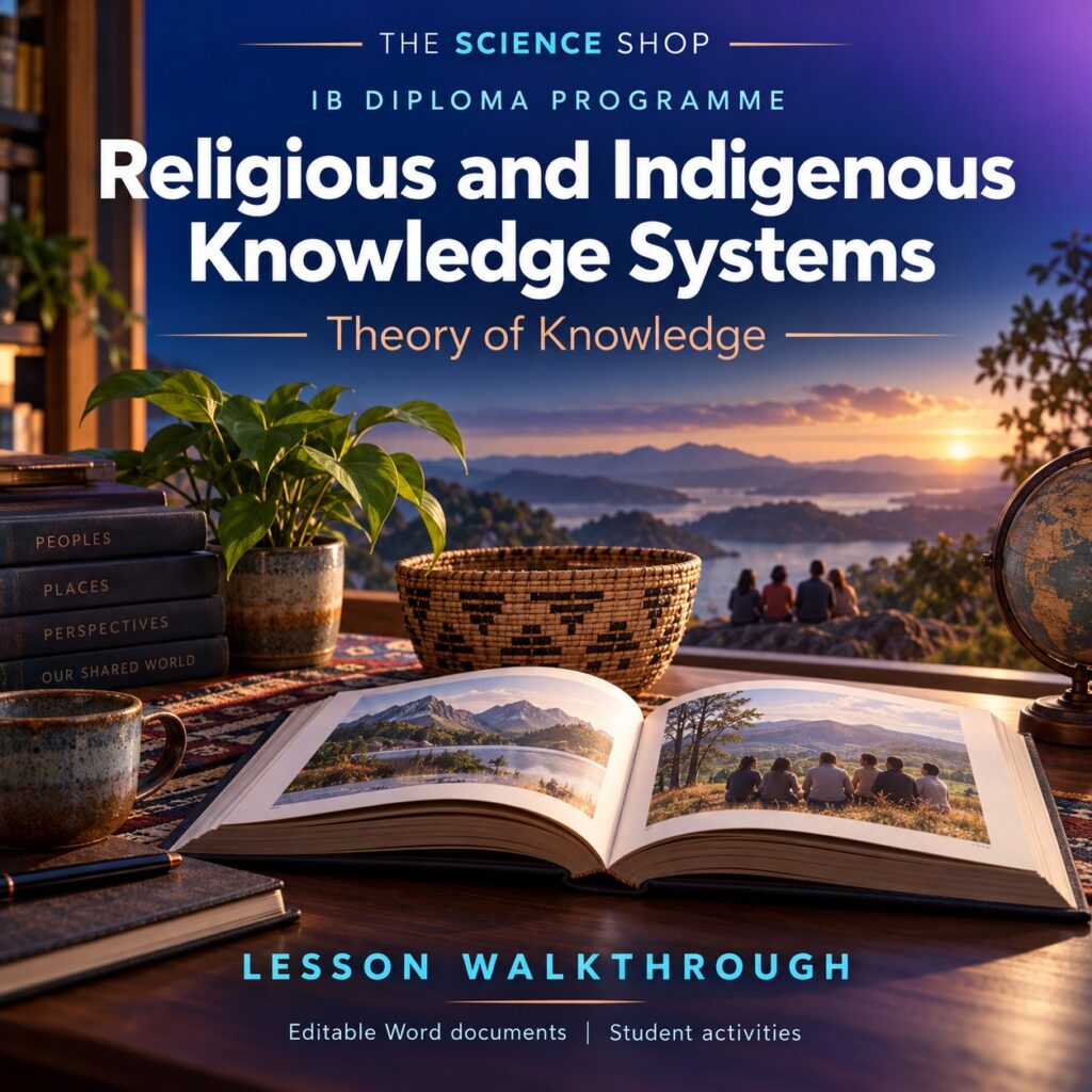 Religious and Indigenous Knowledge Systems TOK lesson cover with original conceptual artwork.