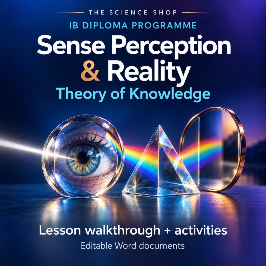 Sense Perception and Reality TOK lesson cover with original conceptual artwork.