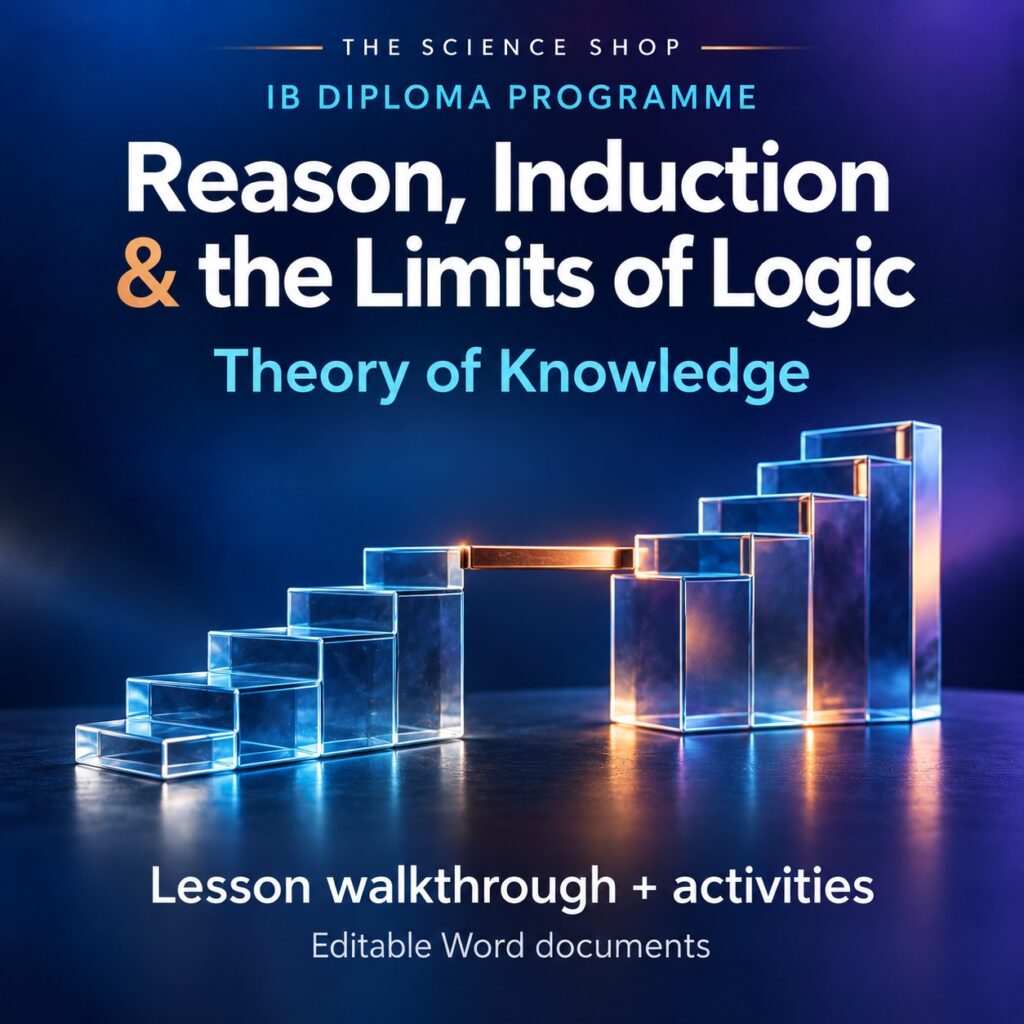The Structure of Reason, the Problem of Induction, and the Limits of Logic TOK lesson cover with original conceptual artwork.