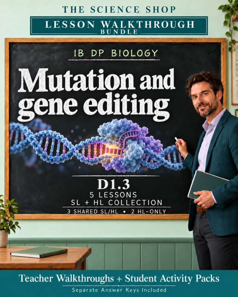 IB DP Biology | D1.3 Mutation and gene editing | Lesson Walkthrough Bundle cover
