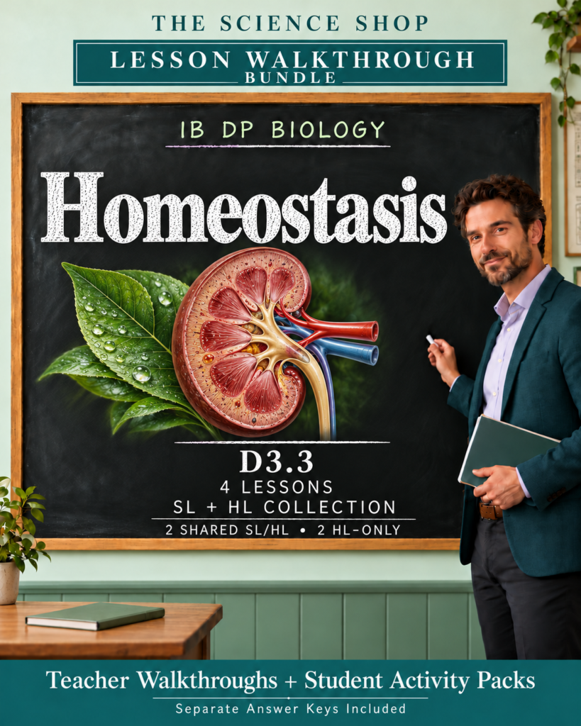 IB DP Biology | D3.3 Homeostasis | Lesson Walkthrough Bundle cover